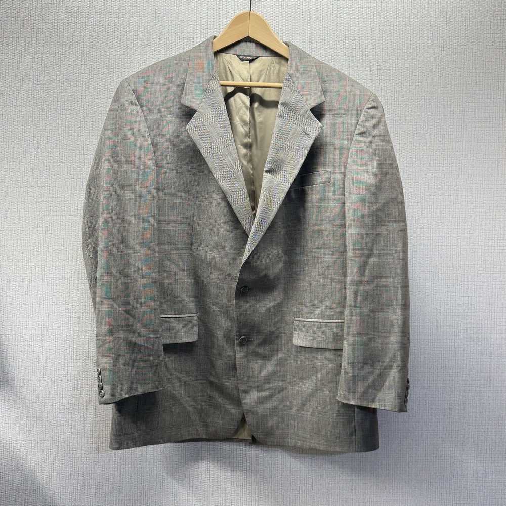 Bill Blass Blazer Mens 44 Grey Glen Check Plaid Sport Coat Premier Collection